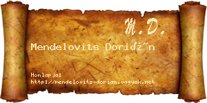 Mendelovits Dorián névjegykártya